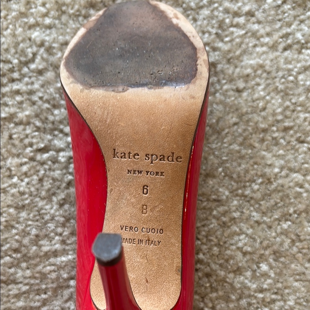 Kate Spade Glossy Red Heels - Picture 4 of 4
